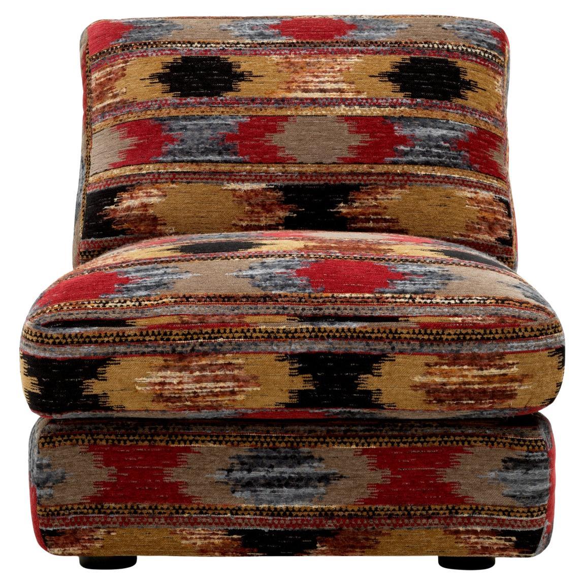 Multi-Colored Fabric Modular Chair For Sale