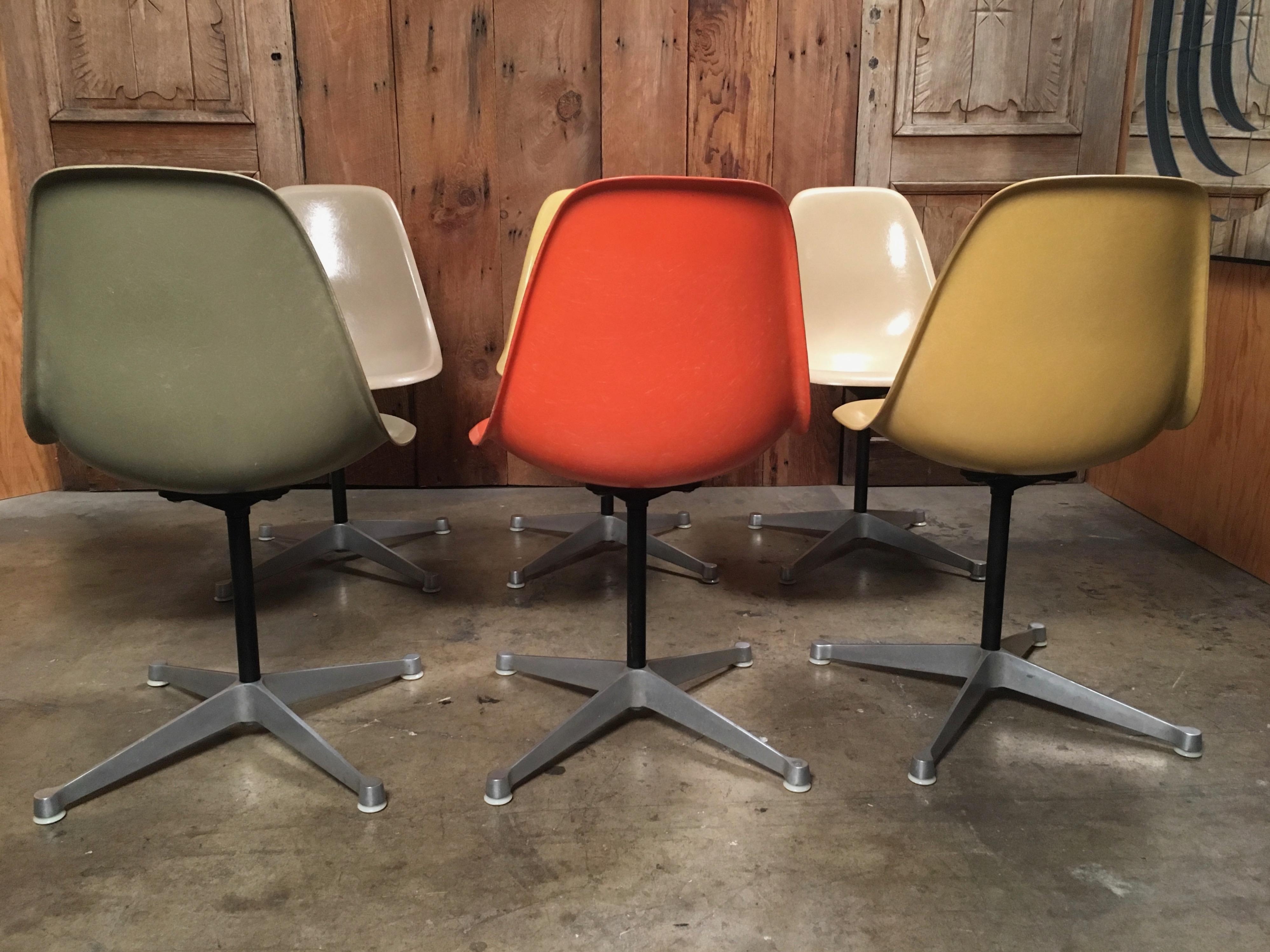 Multicolored Fiberglass Shell Chairs, Charles Eames for Herman Miller 6