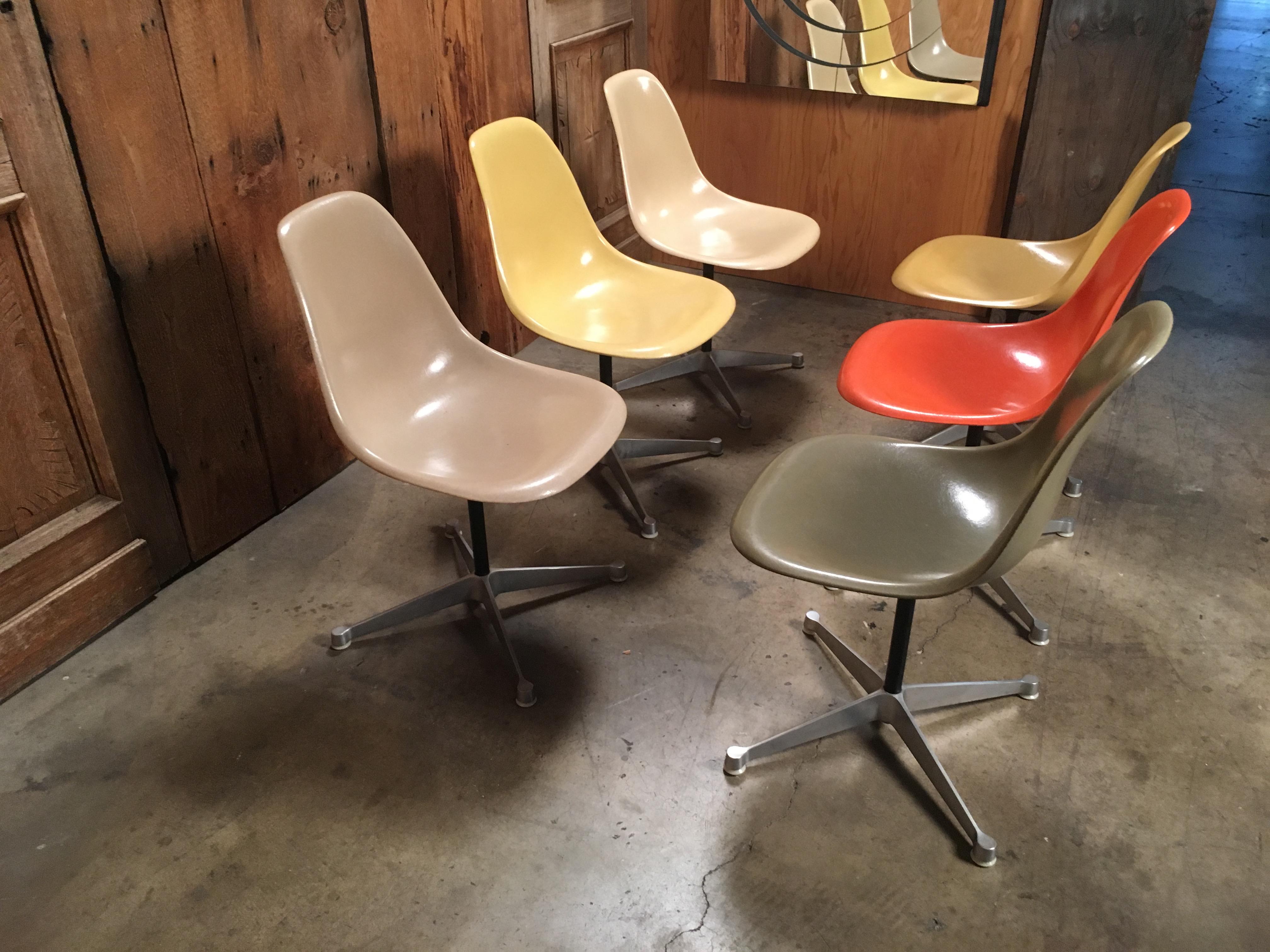 20th Century Multicolored Fiberglass Shell Chairs, Charles Eames for Herman Miller