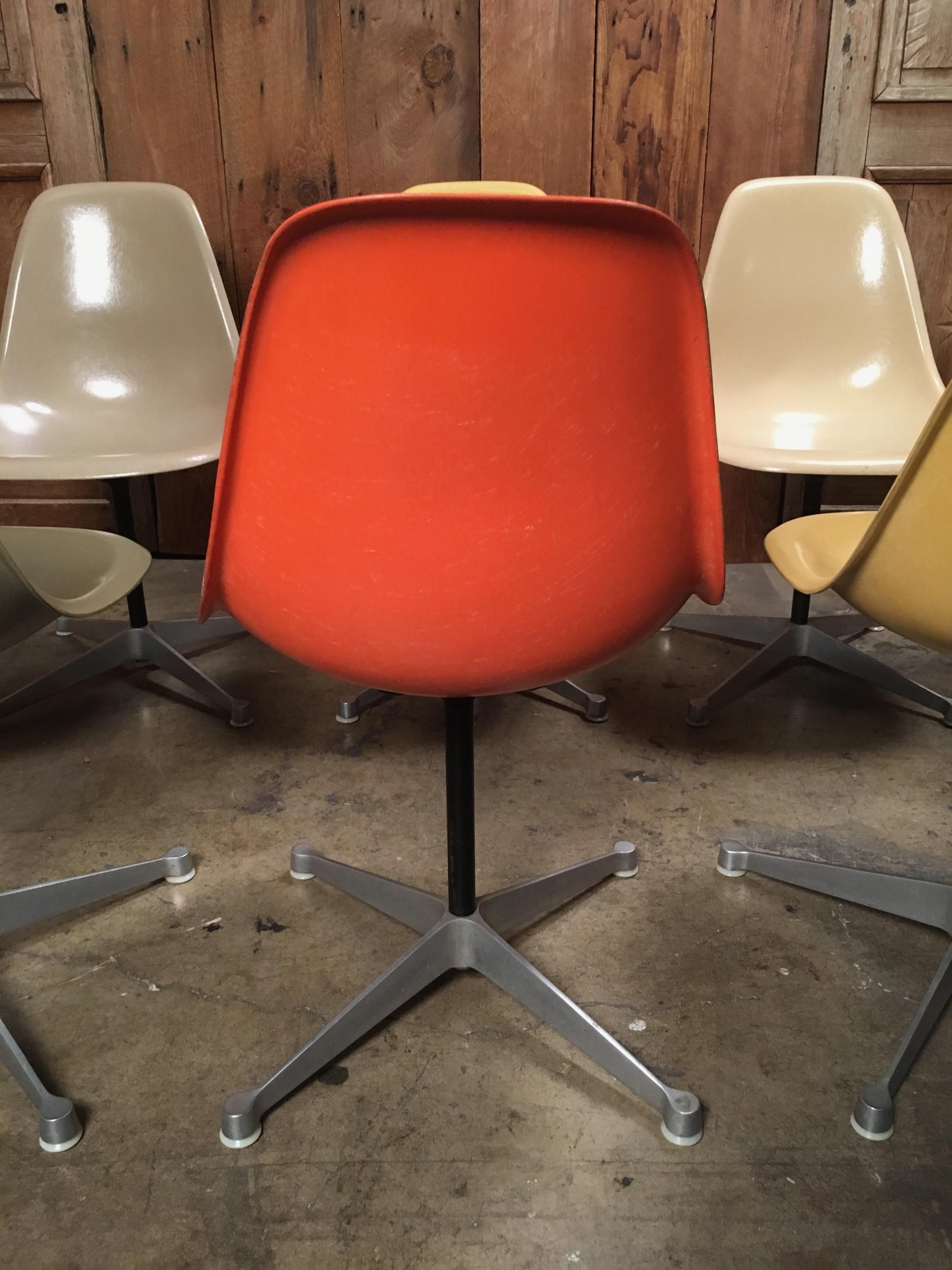 Multicolored Fiberglass Shell Chairs, Charles Eames for Herman Miller 1