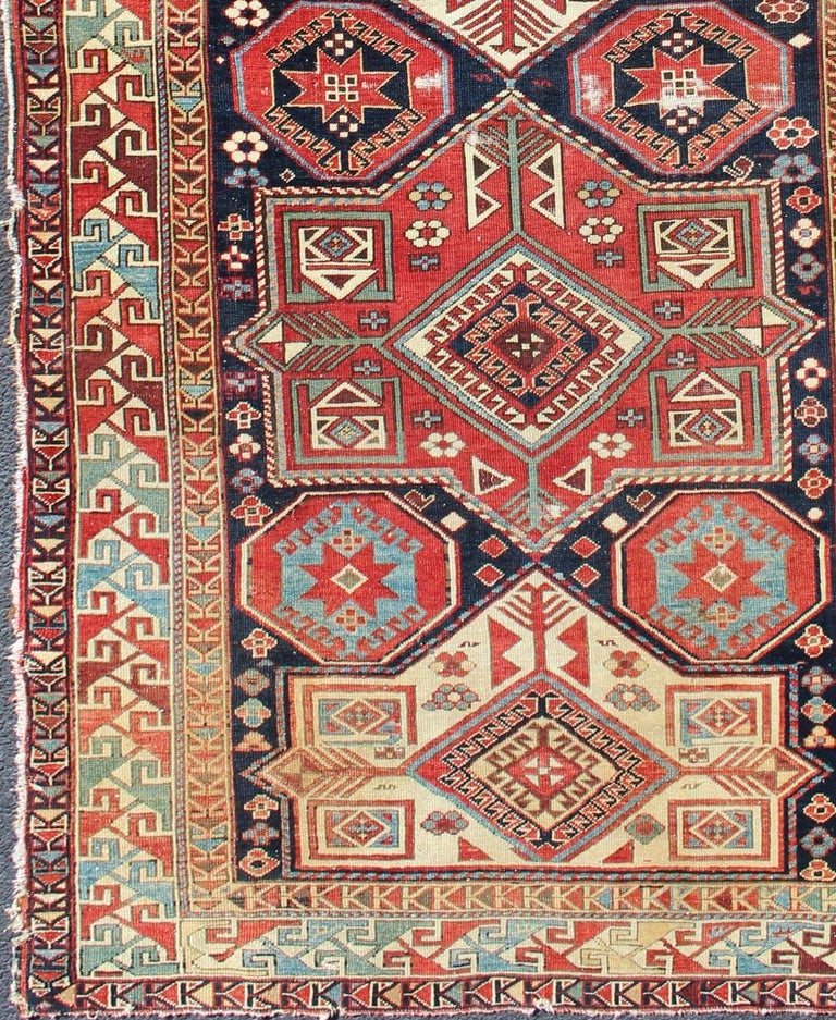 Google Image Result For Https A 1stdibscdn Com Multi Colored Four Medallion Antique Caucasian Kazak Gallery Rug With Geometrics Fo In 2020 Rugs Antiques Bohemian Rug