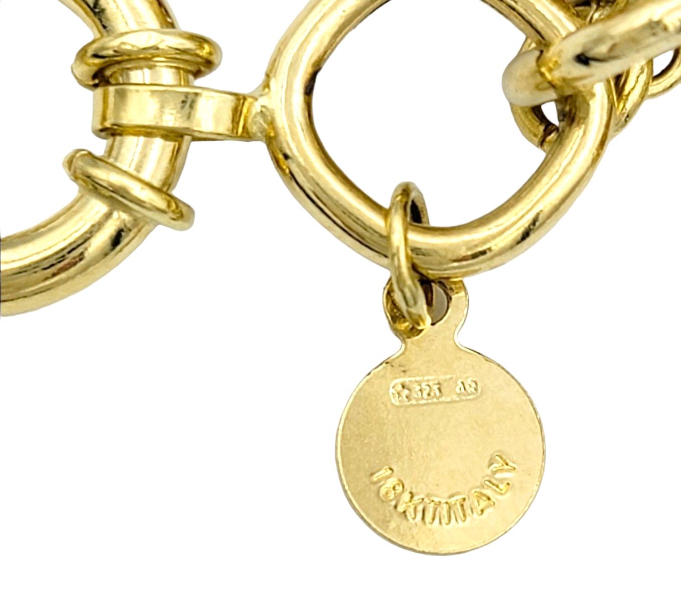 Multi-Colored Gemstone Dangle Charm Bracelet Set in 18 Karat Yellow Gold 4