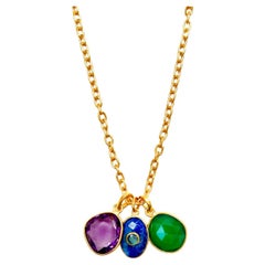 Multi colored gemstone necklace