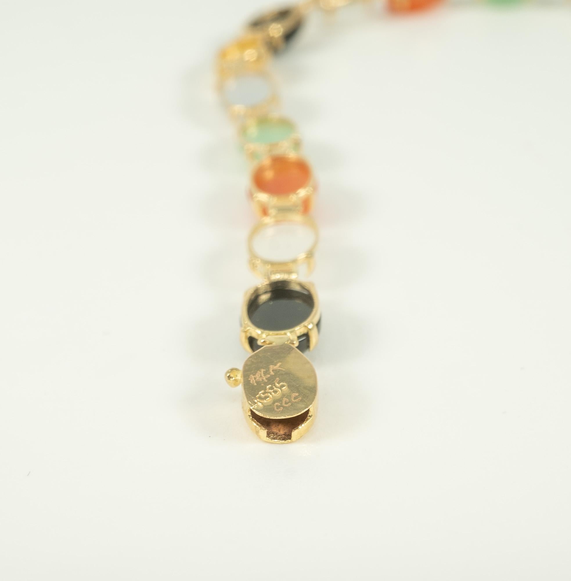 Oval Cut Multi Colored Jade bracelet