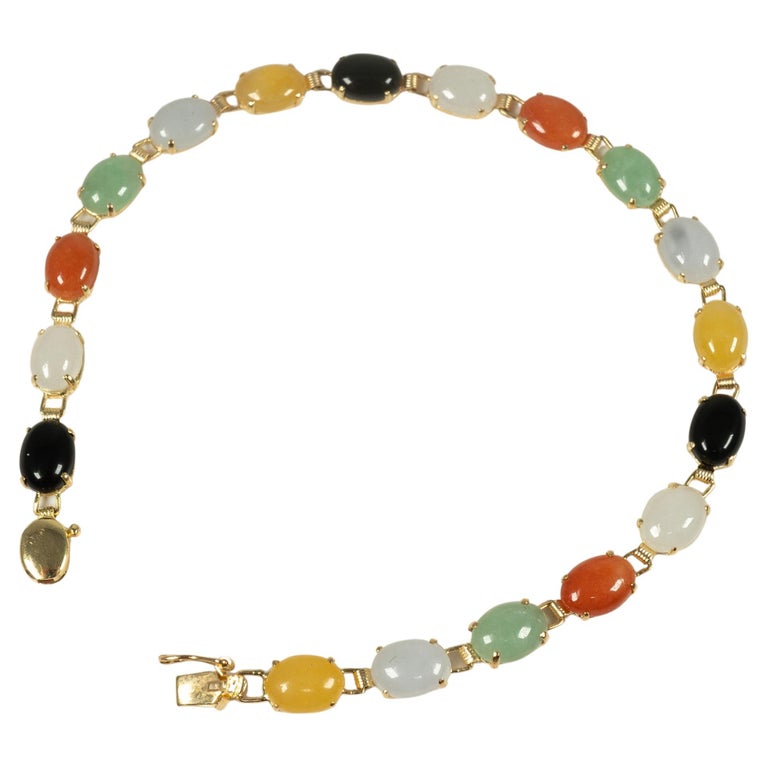 Multi Colored Jade bracelet at 1stDibs