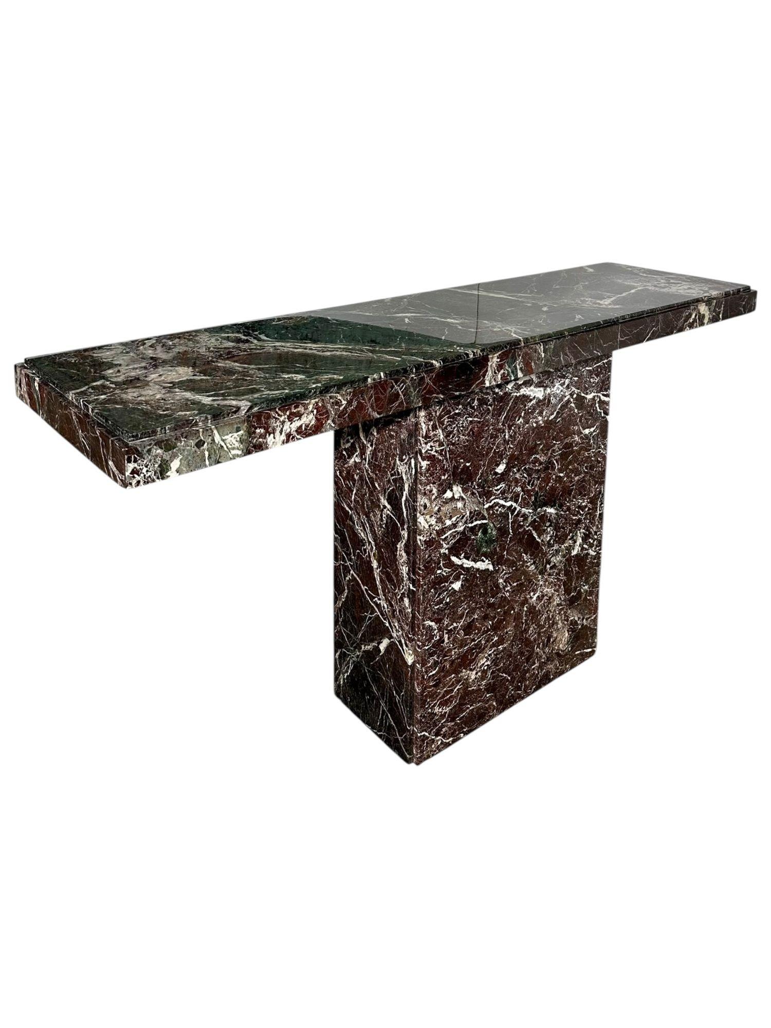 Italian Multi Colored Marble Console Table, Italy 1970 For Sale