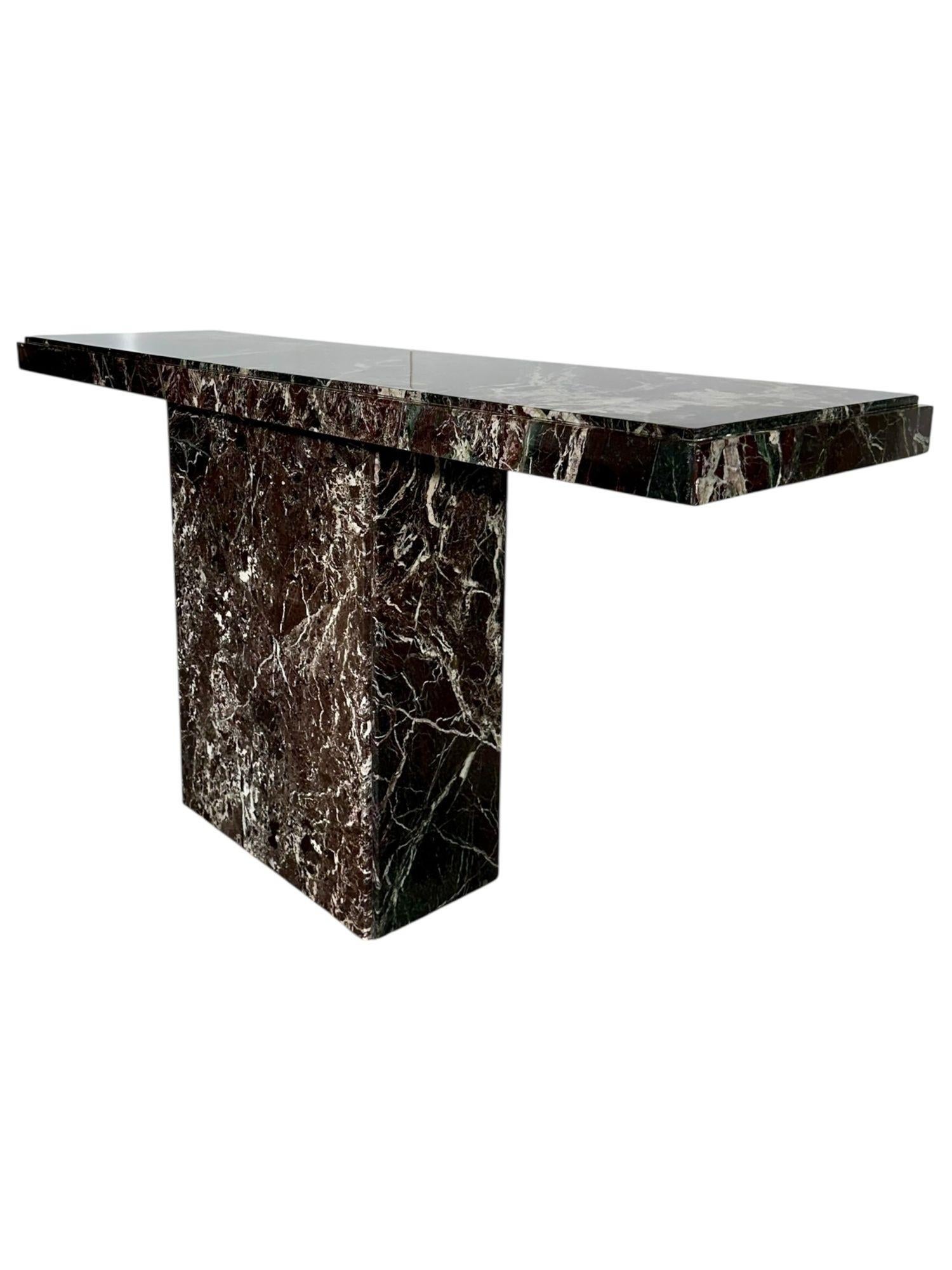 Multi Colored Marble Console Table, Italy 1970 In Good Condition For Sale In Chicago, IL