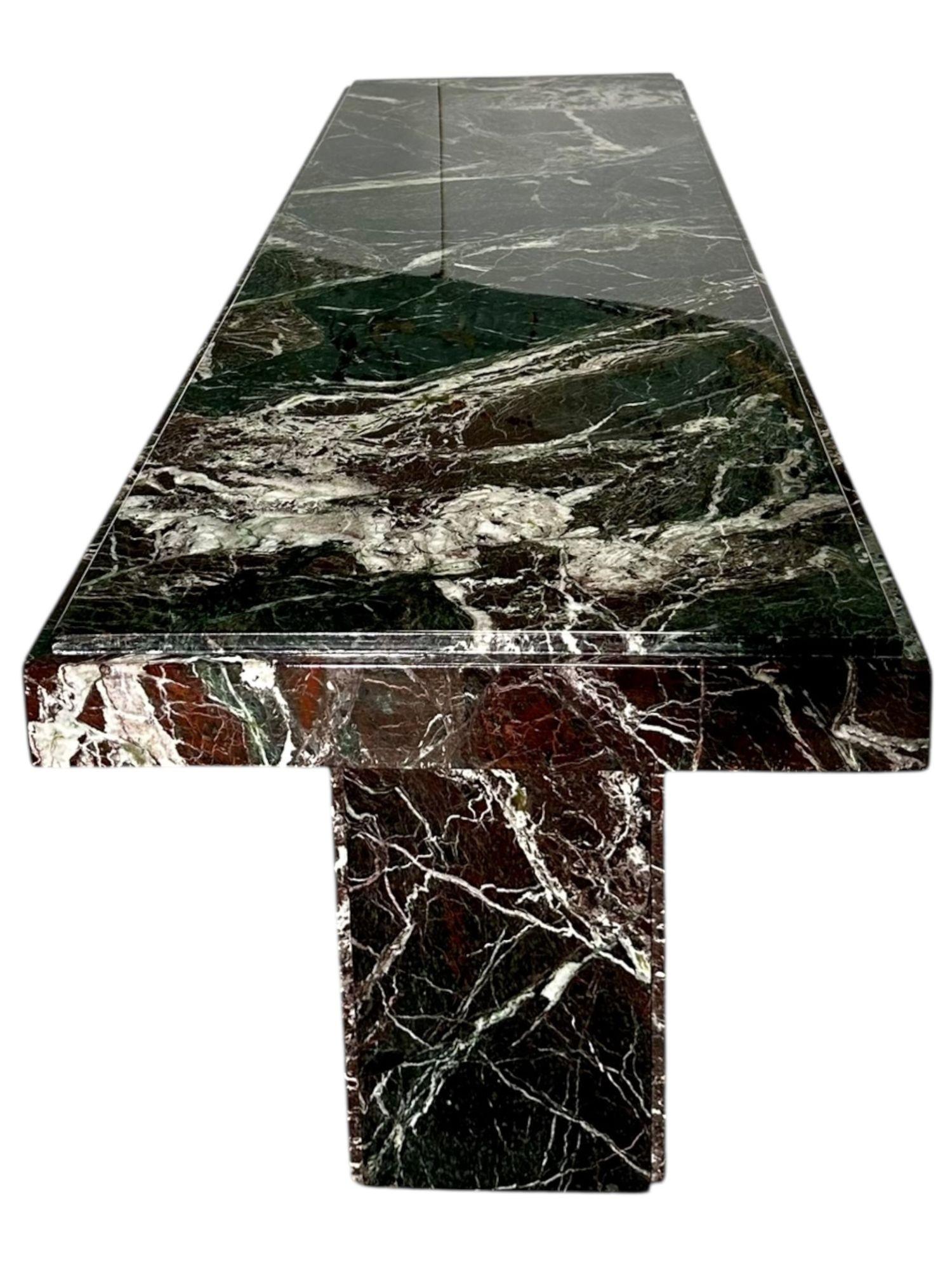 Late 20th Century Multi Colored Marble Console Table, Italy 1970 For Sale