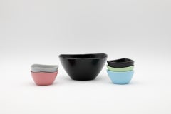 Multi-Colored Mini Ceramique Maastricht Triangular Ceramic Condiment Bowls