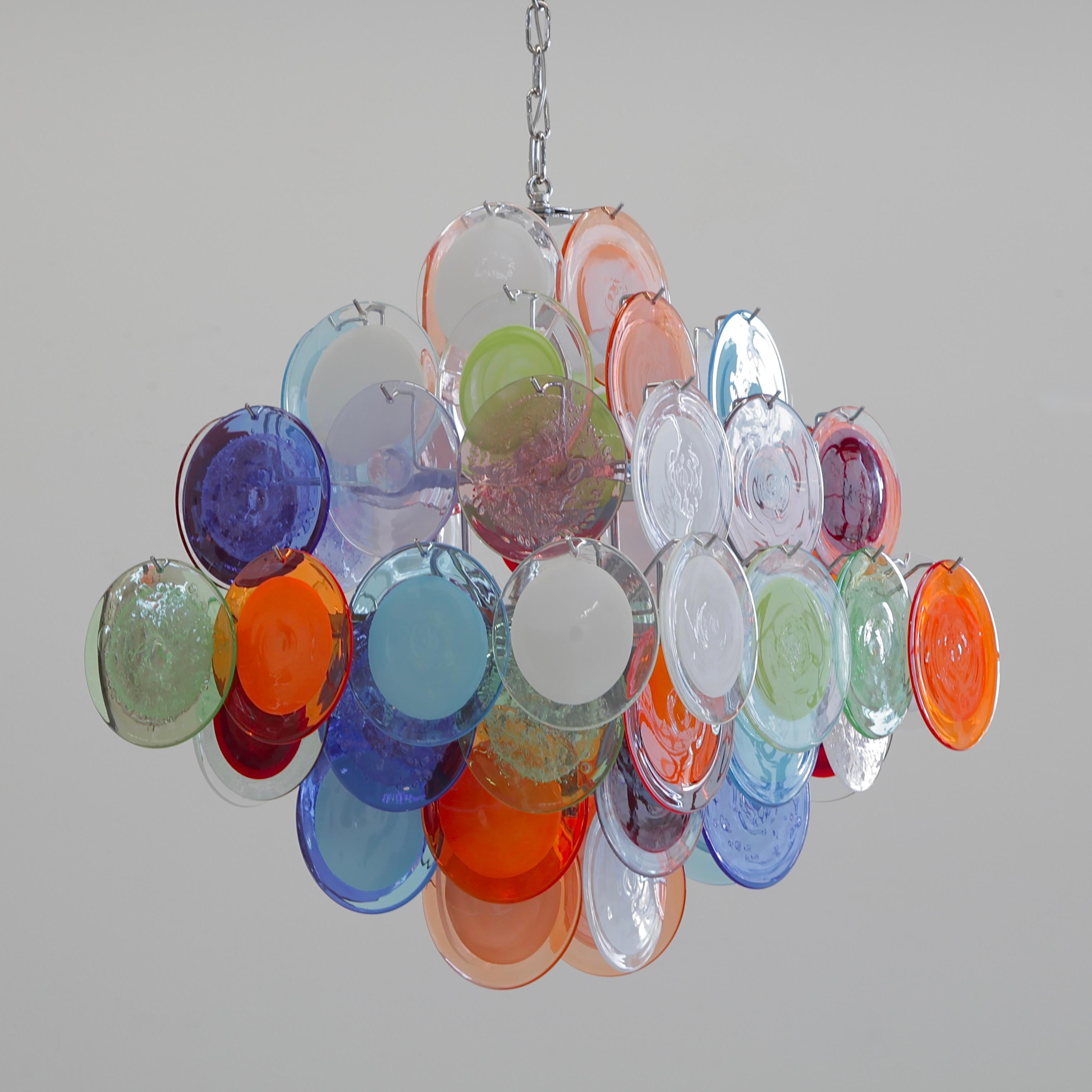 VISTOSI-Kronleuchter aus mehrfarbigem Murano-Glas, 1980er Jahre (Moderne)