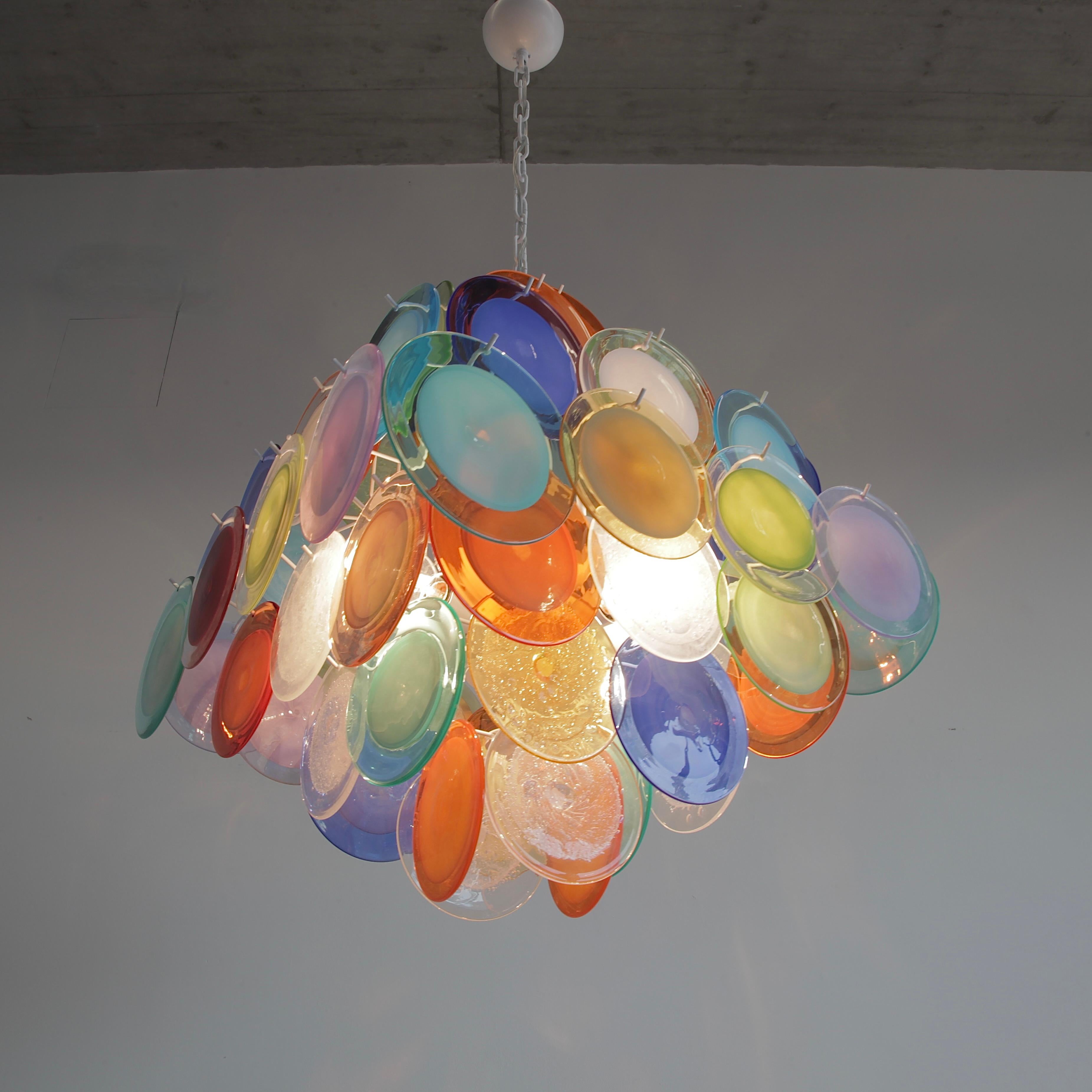 VISTOSI-Kronleuchter aus mehrfarbigem Murano-Glas, 1980er Jahre (Moderne) im Angebot
