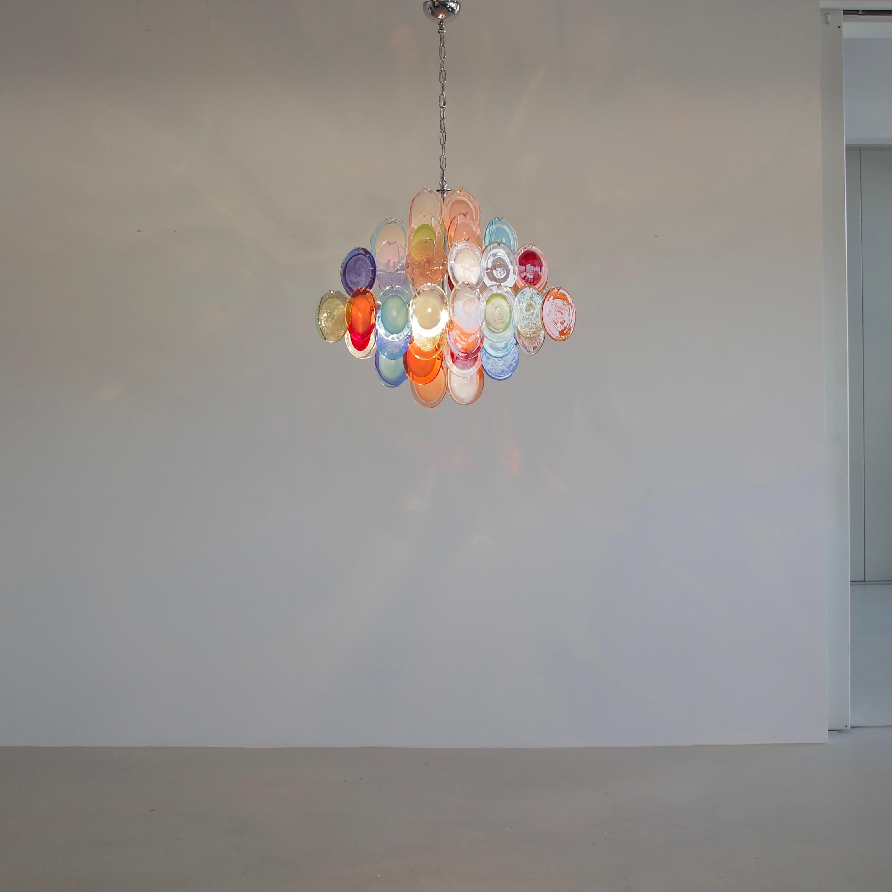 VISTOSI-Kronleuchter aus mehrfarbigem Murano-Glas, 1980er Jahre im Zustand „Gut“ in Berlin, Berlin