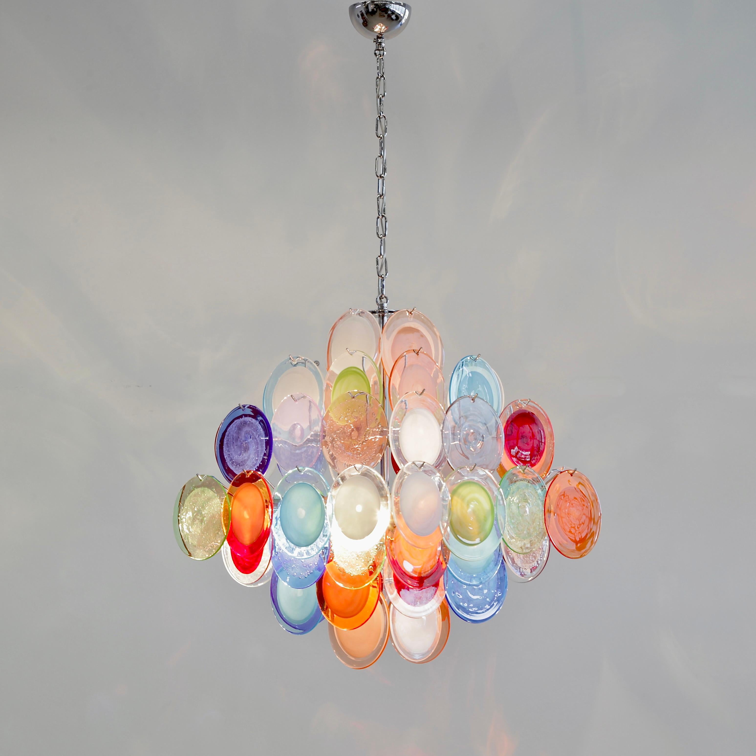 VISTOSI-Kronleuchter aus mehrfarbigem Murano-Glas, 1980er Jahre (Ende des 20. Jahrhunderts)