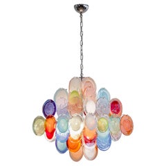 VISTOSI-Kronleuchter aus mehrfarbigem Murano-Glas, 1980er Jahre