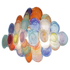 Lustre VISTOSI en verre de Murano multicolore, années 1980