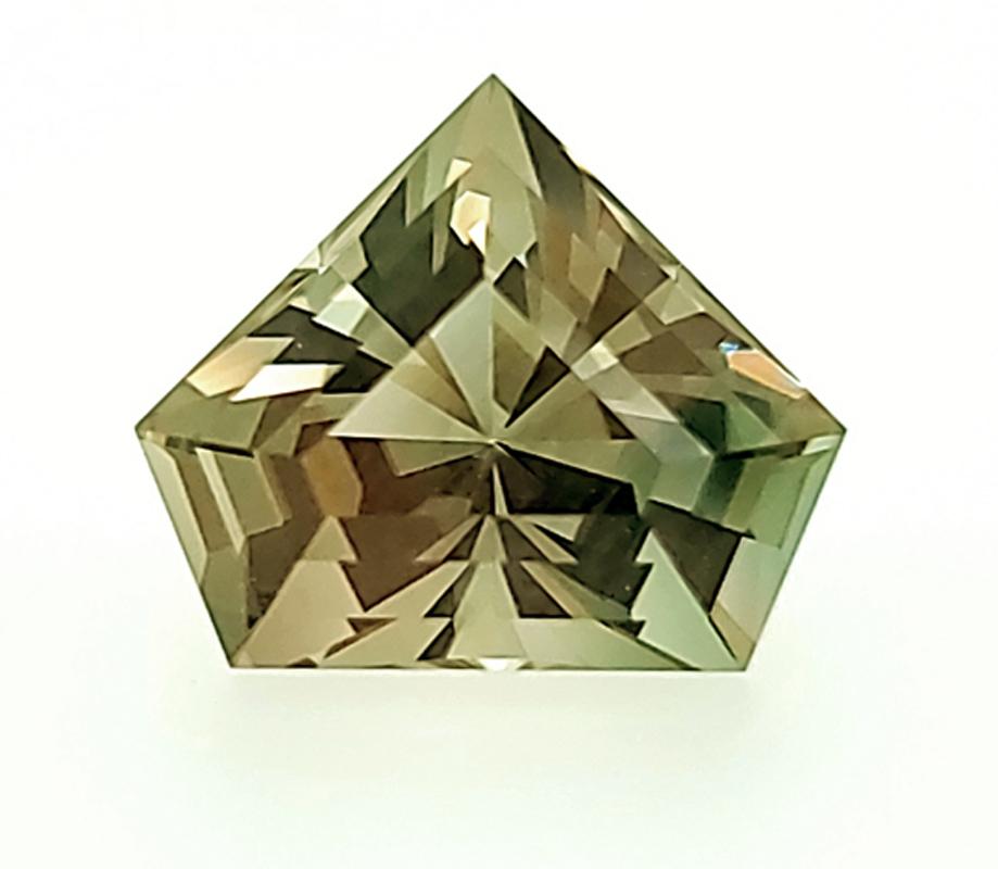 Shield Cut Multi-Colored OREGON Sunstone, 8.47ct, Faceted by the Owner of ATG! For Sale