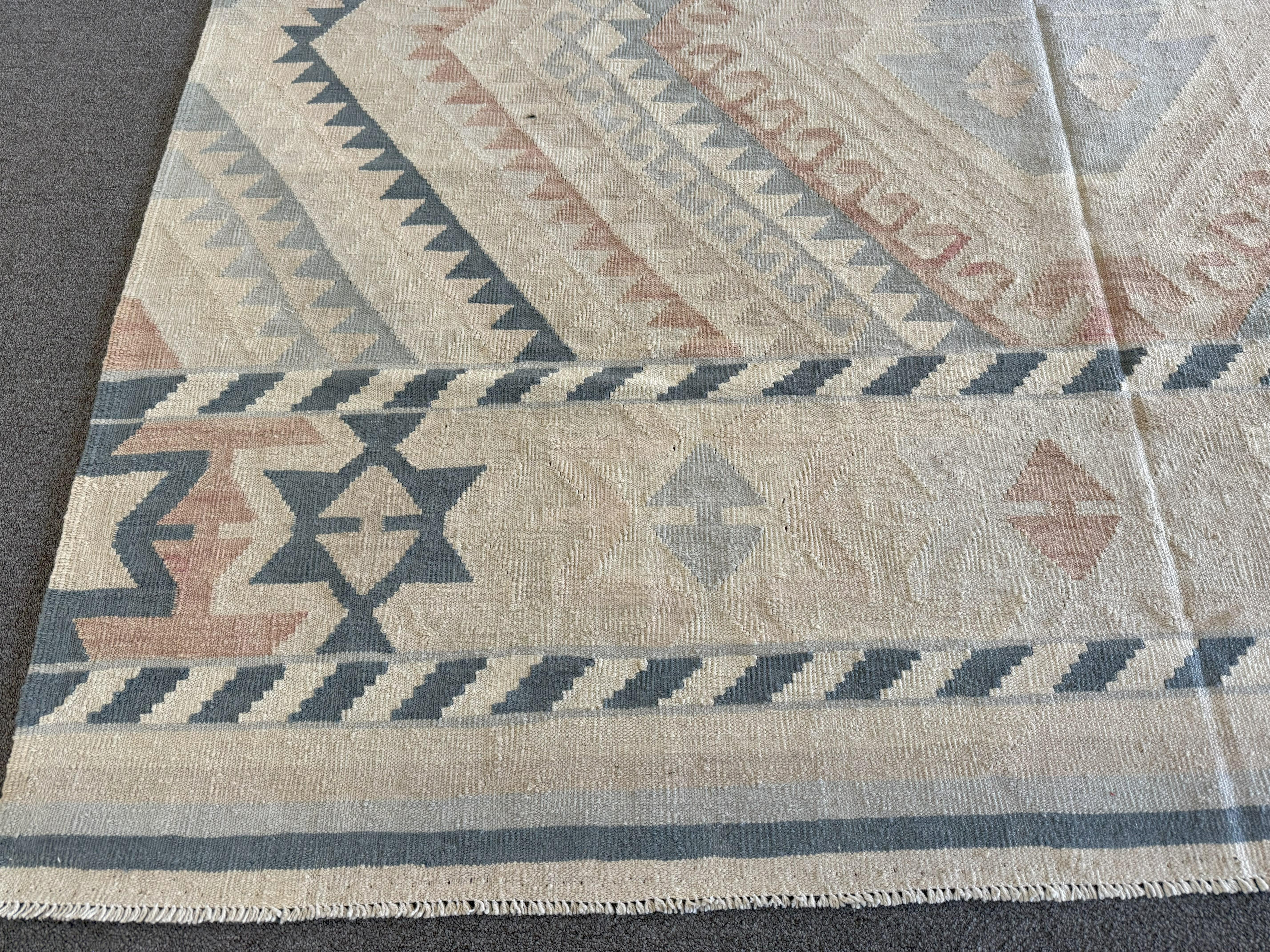 Alfombra Kilim Paquistaní Multicolor Pakistaní en venta