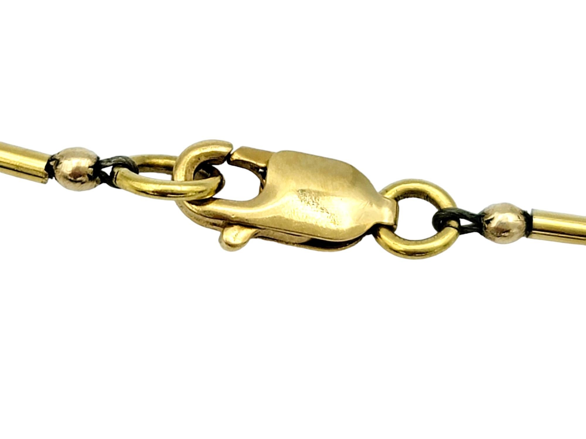 Collana con fili di gemme briolette arcobaleno multicolore in oro giallo 18 carati in vendita 2