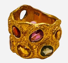 Multi Colored Sapphire Band Ring, by Tagili