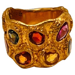 Multi Colored Sapphire Band Ring, by Tagili