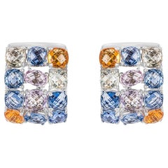 Multi-Colored Sapphire Earrings 17.51 Carat