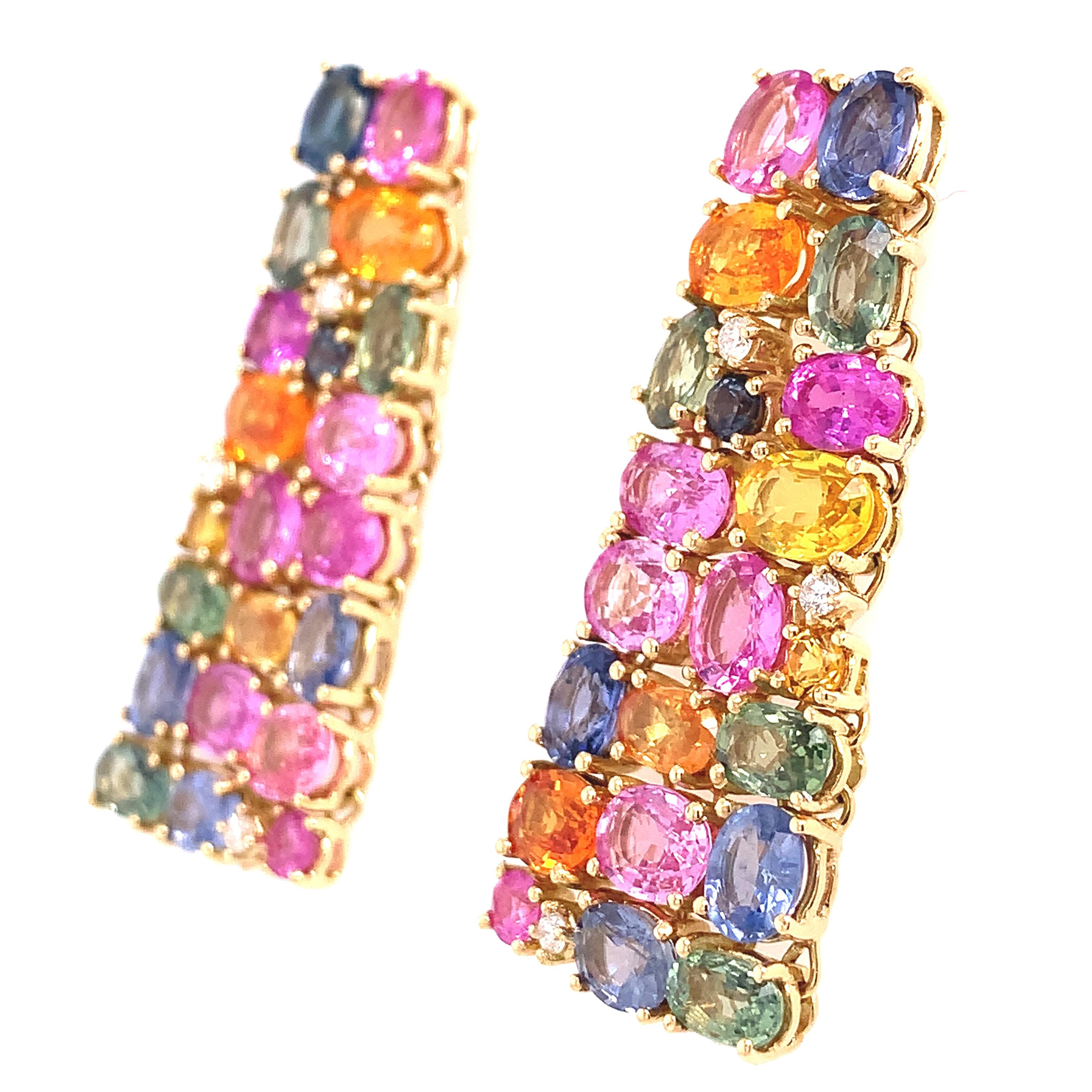 multi color sapphire earrings