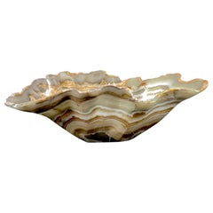 Multi-Colored Scalloped Decorative Onyx Bowl