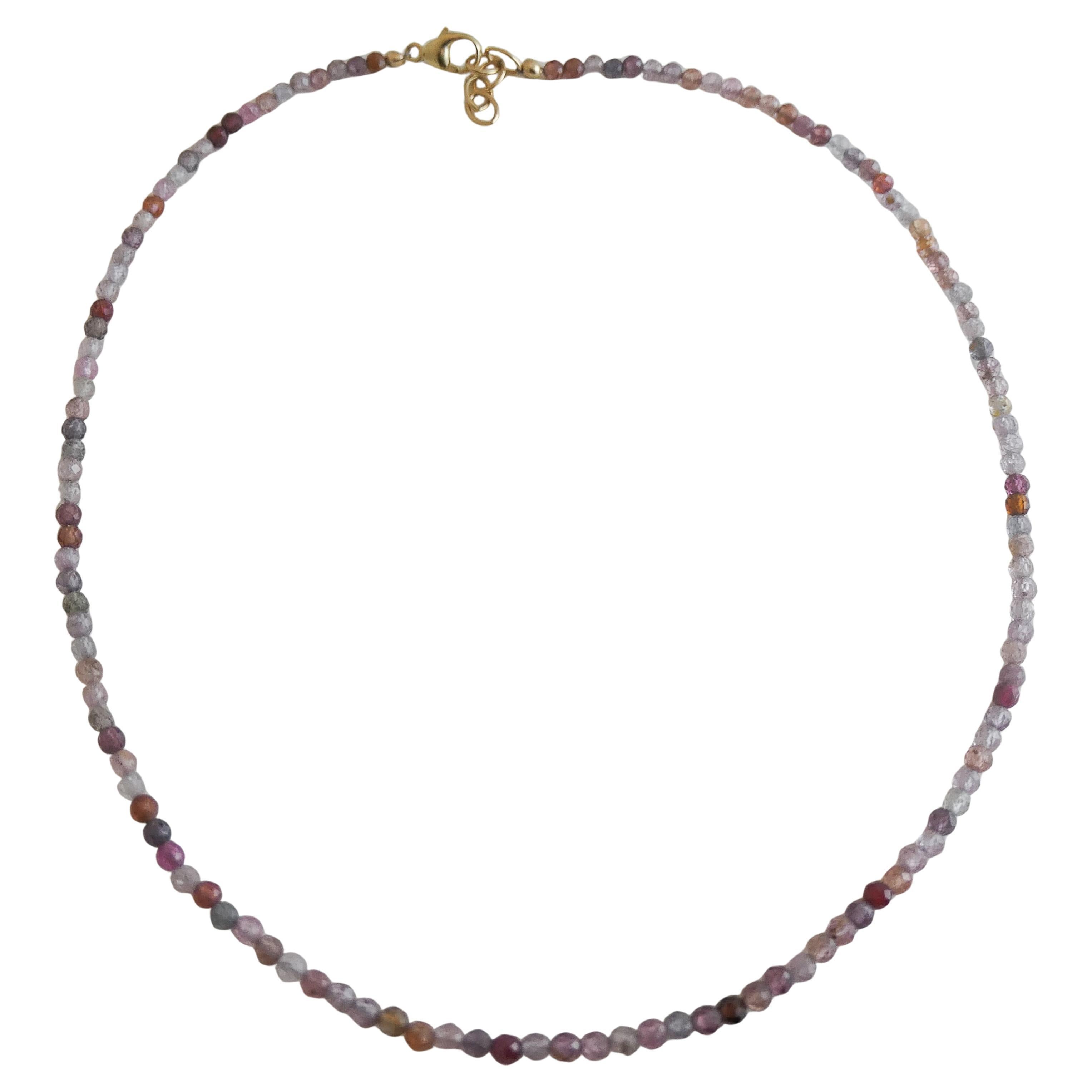 Multi Colored Spinel Beaded Necklace For Sale