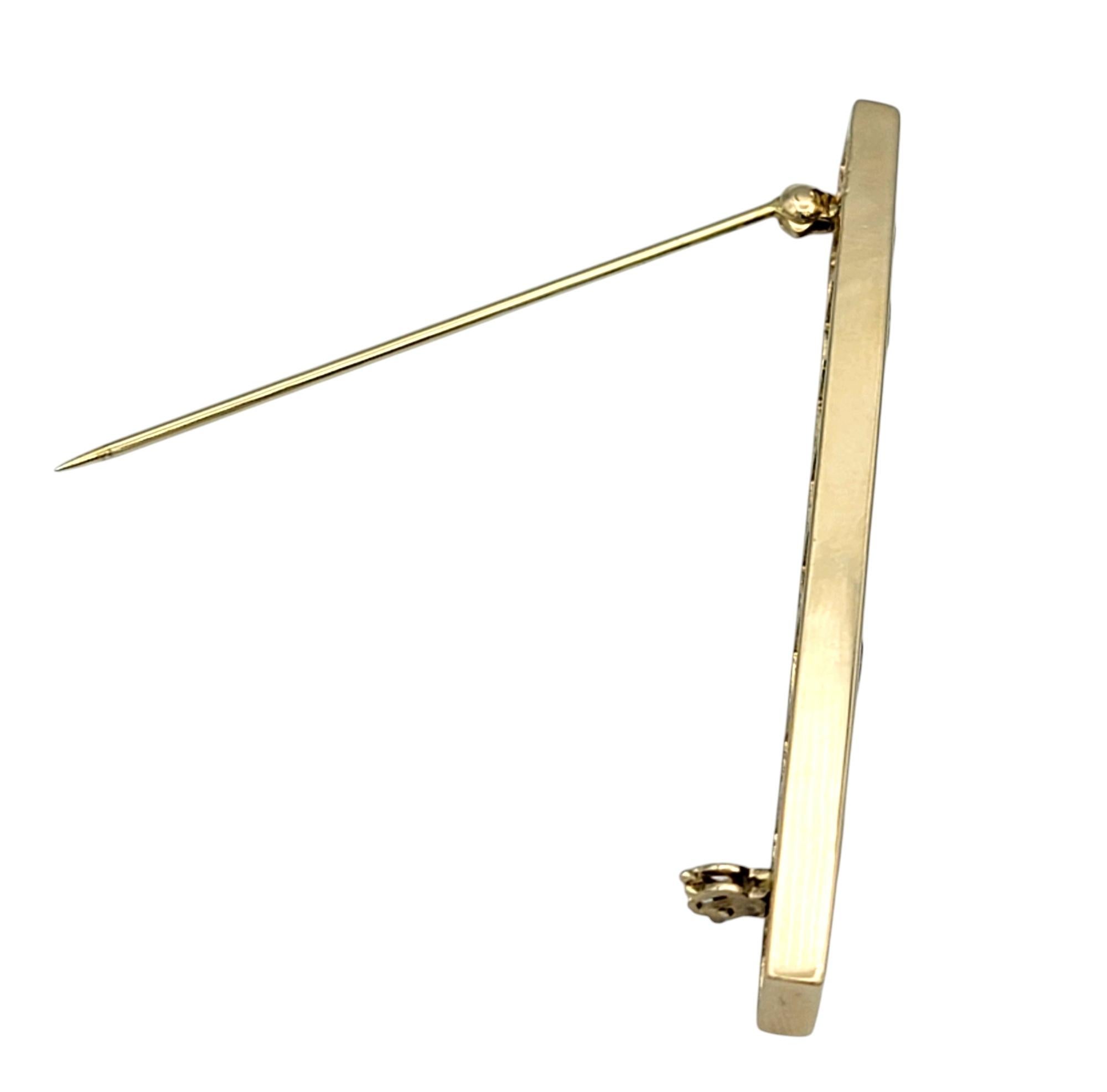 Multi-colored Square Gemstone Rainbow Bar Pin / B… - image 5