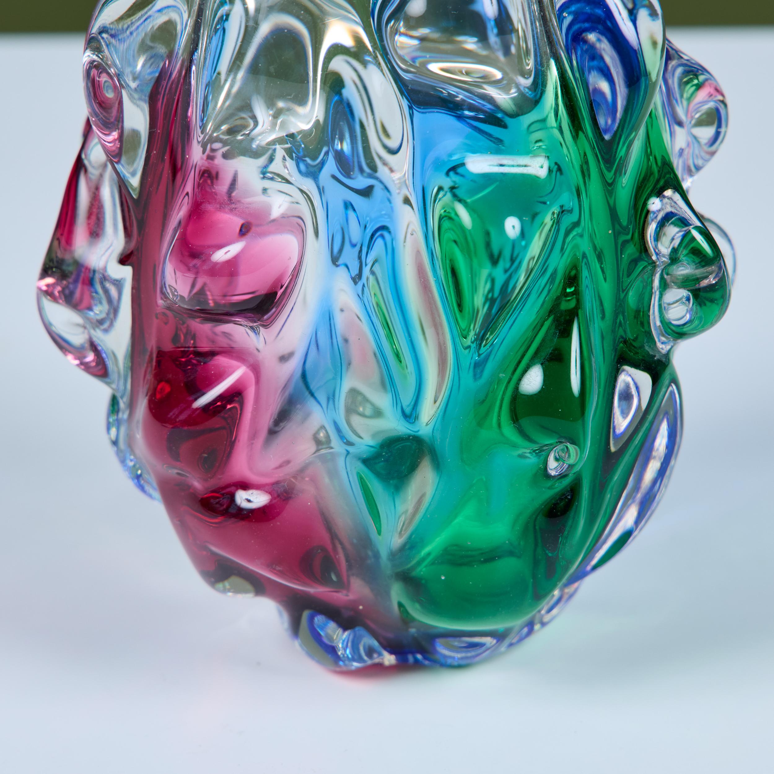 Mehrfarbige Vase aus strukturiertem Murano-Glas im Stil von Jan Beranek im Angebot 5
