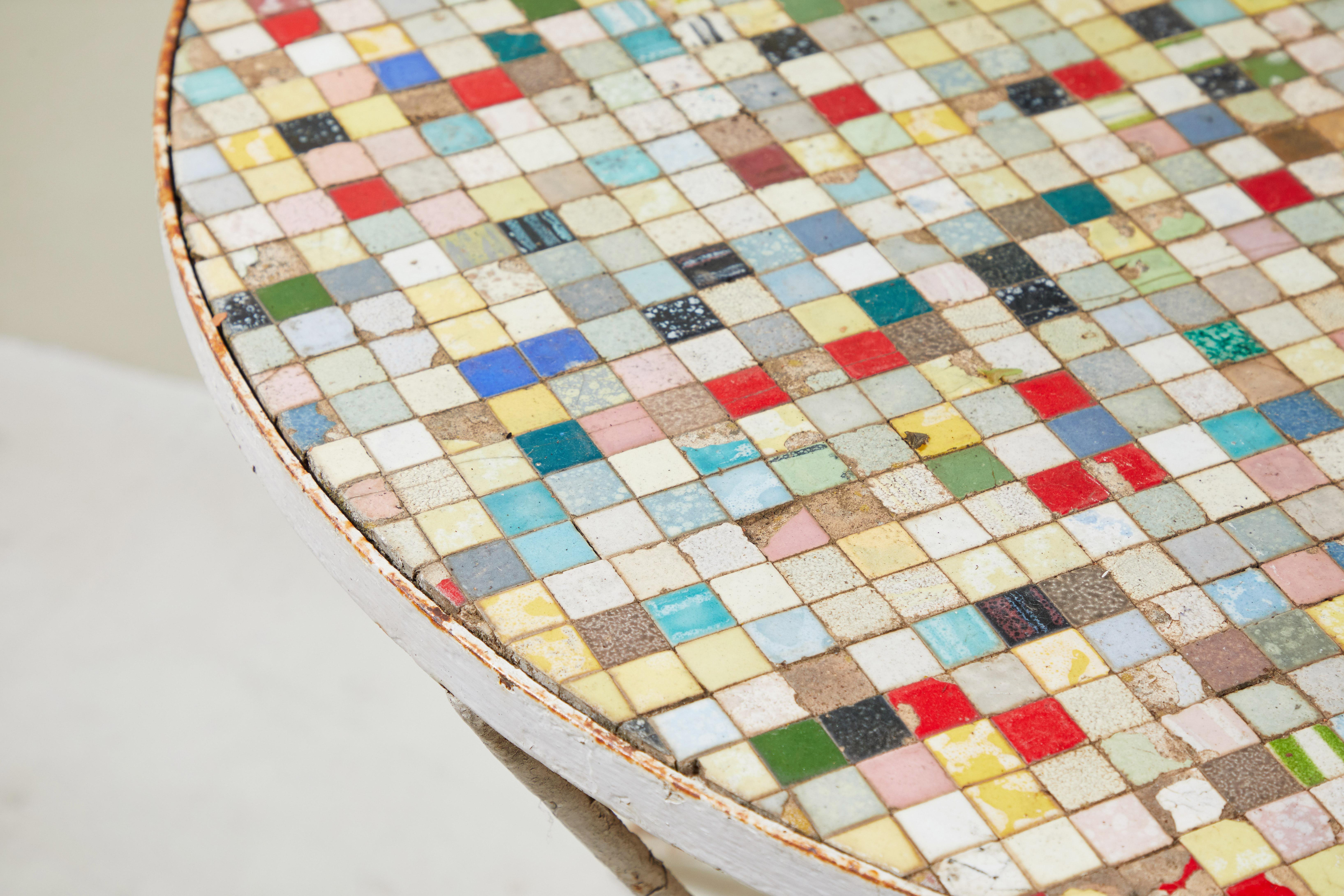Multicolored Tile Table In Distressed Condition In Los Angeles, CA