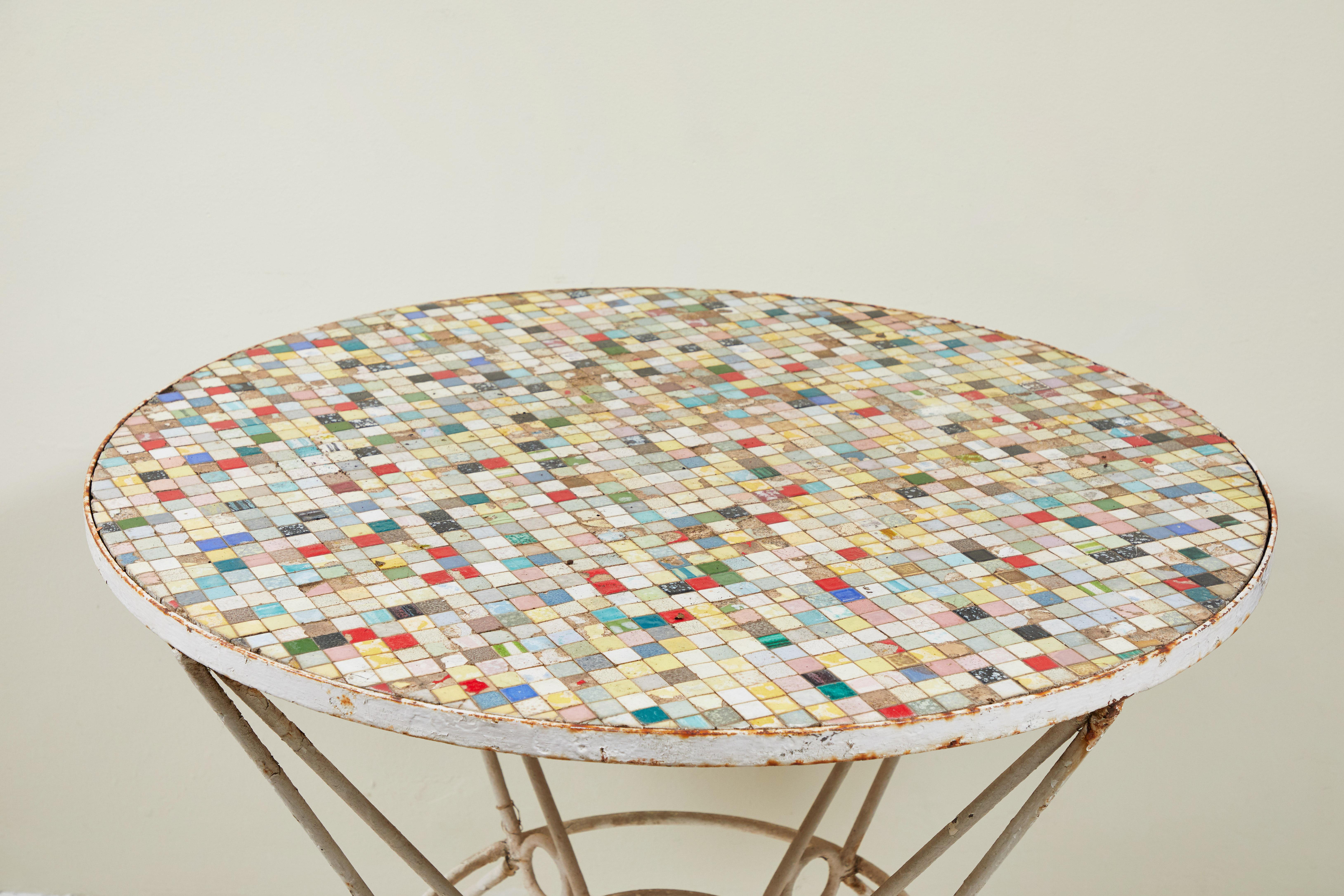 Metal Multicolored Tile Table