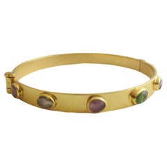 Pulsera de Turmalina Multicolor de Plata Esterlina bañada en Oro
