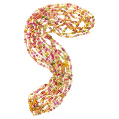 Multi-Color Tourmaline Necklace with 14K Solid Gold Clasp