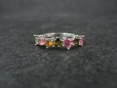 Multi Colored Tourmaline Ring Sterling Silver Size 8.5