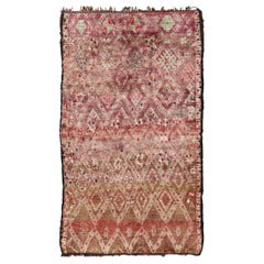 Grand tapis marocain vintage multicolore avec motif de diamants sur toute sa surface