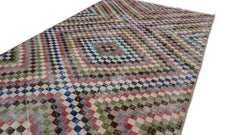 Multi-Colored Vintage Midcentury Zeki Muren Style Wool Rug  5'11''x9'3''