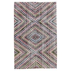 Mehrfarbiger Wollteppich im Stil von Zeki Muren aus der Jahrhundertmitte  5'11''x9'3''