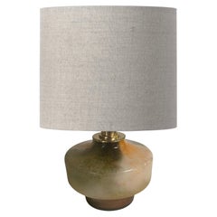 Multi colors Glass Table Lamp, with a Glass Base Italy 1970