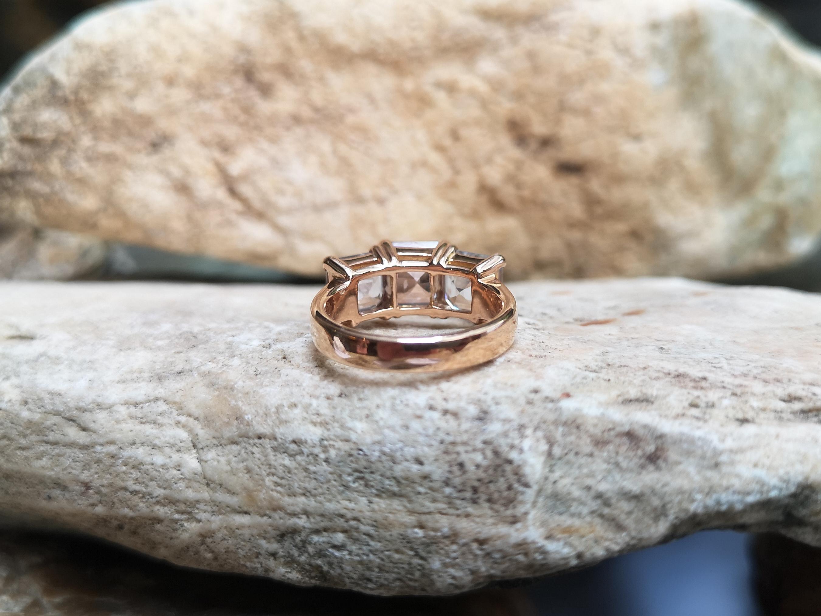 Multi-Colors Sapphire Ring Set in 18 Karat Rose Gold Settings For Sale 8