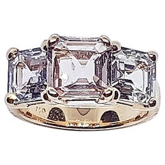 Multi-Colors Sapphire Ring Set in 18 Karat Rose Gold Settings