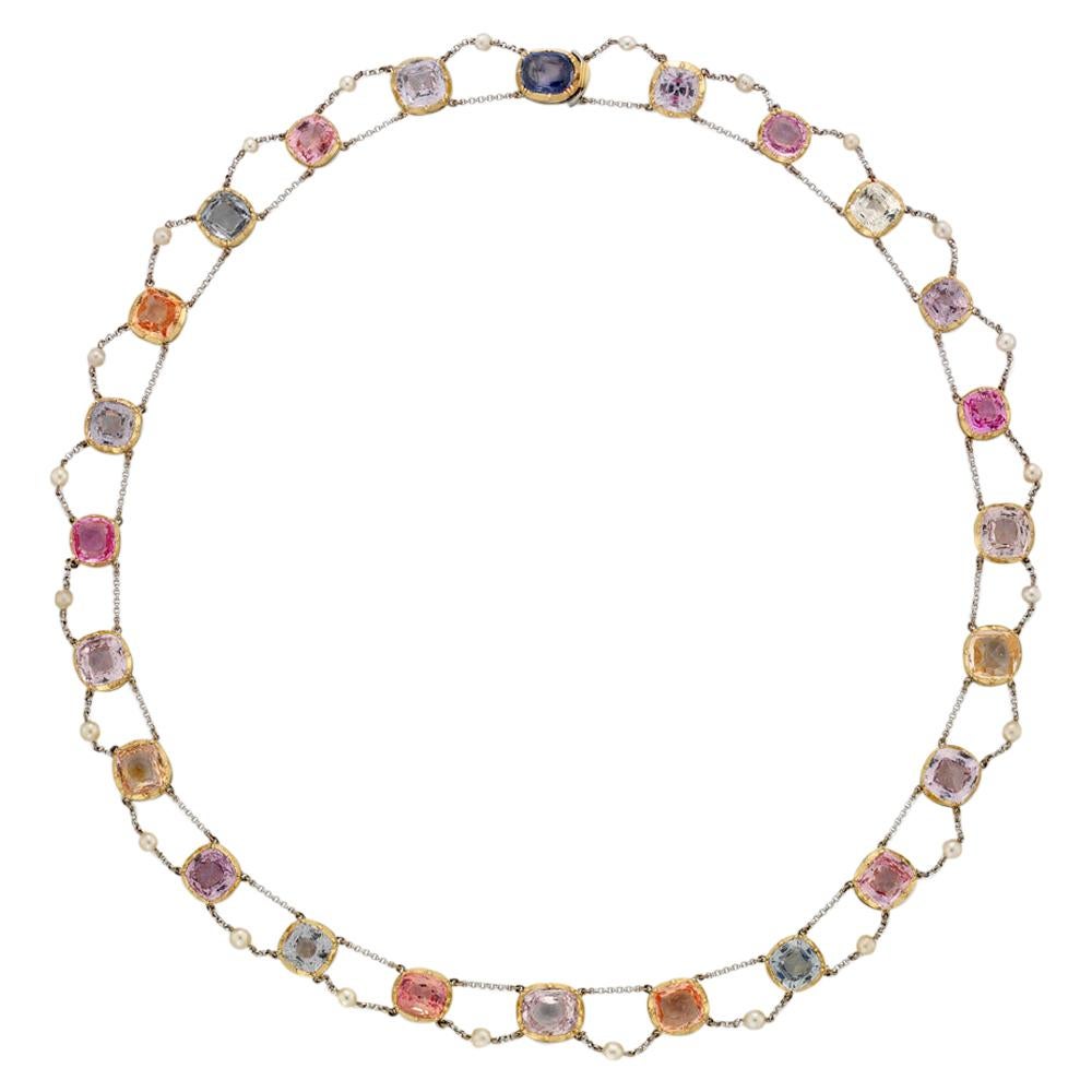 Multi Colour Sapphire Necklace