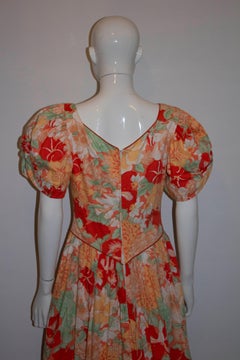 Multi Colour Vintage Floral Gown