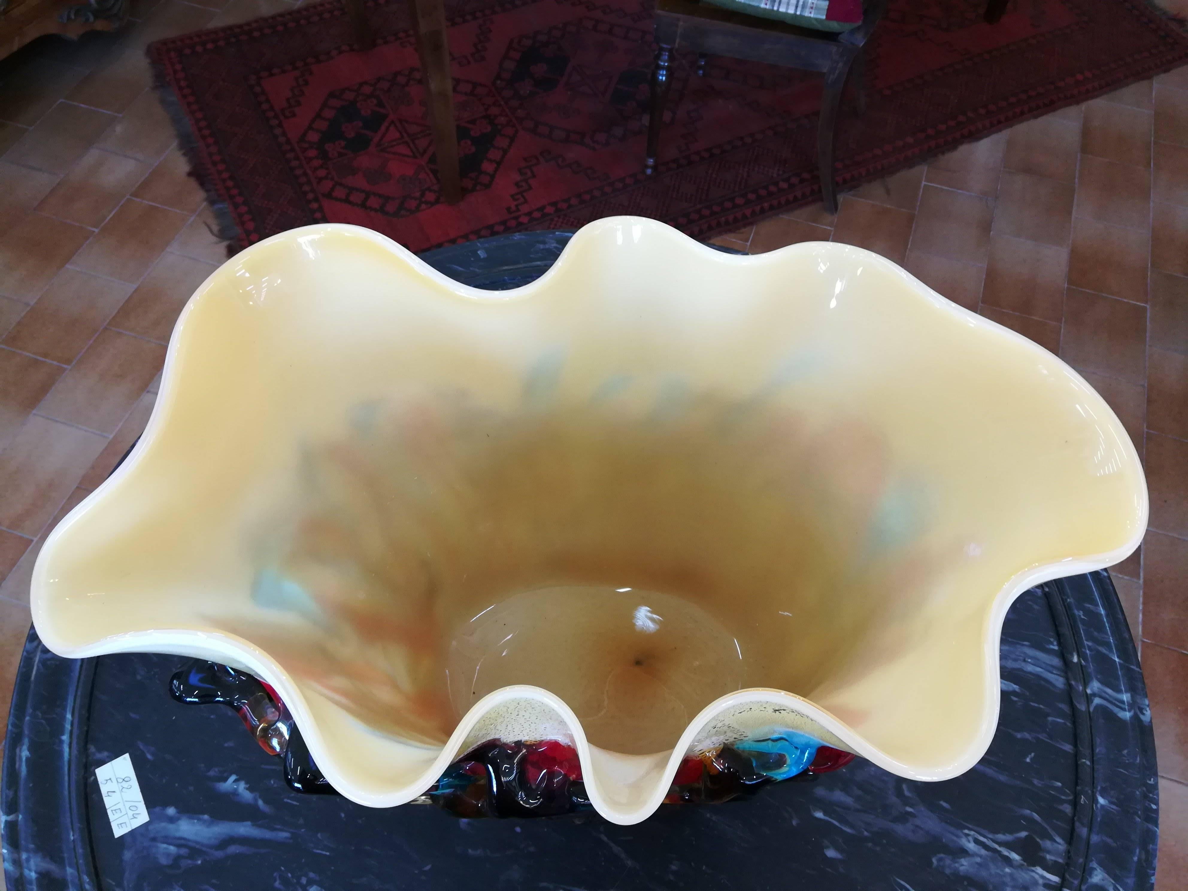 Contemporary Multicolored Blown Glass Murano Vase For Sale