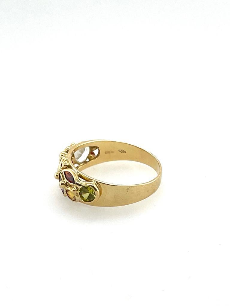 Ring mit mehrfarbigen Edelsteinen im Kuppelstil aus 18 Karat Gelbgold 3