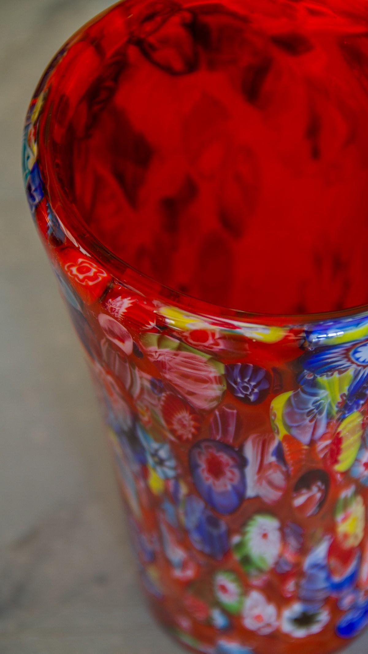 Multicolored Millefiori Glass Vase, 1960s 3