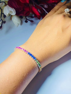 Bracciale tennis con zaffiri multicolore