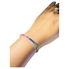 Bracciale tennis con zaffiri multicolore