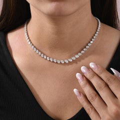 Collier « Riviera » en or blanc 18 carats avec diamants naturels de 17,87 carats, coffret cadeau pour une soirée de gala
