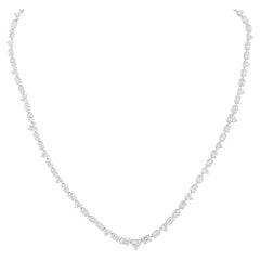 Multi Cut Certified Diamond Bridal Necklace in 14 Karat White Gold Fine Jewelry